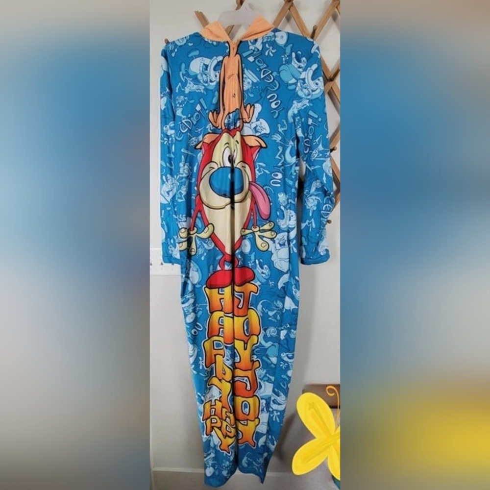 Ren & Stimpy Cartoon Character Zip Up Pajama